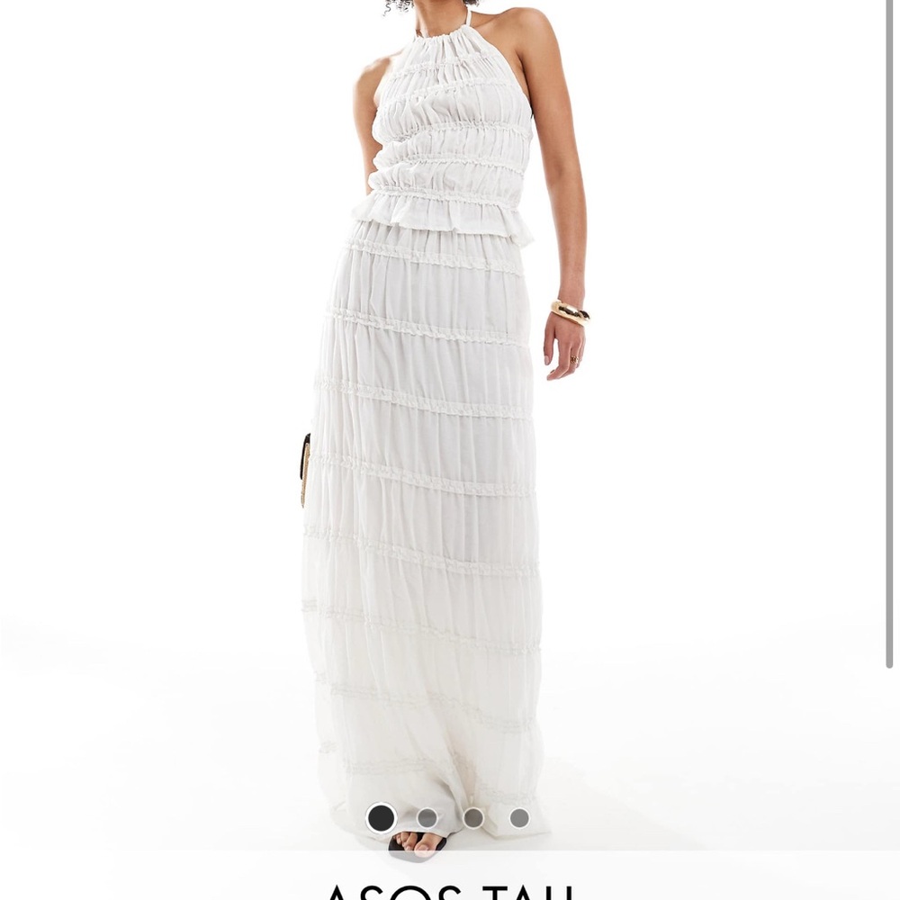 ASOS white Tiered lined Maxi Skirt